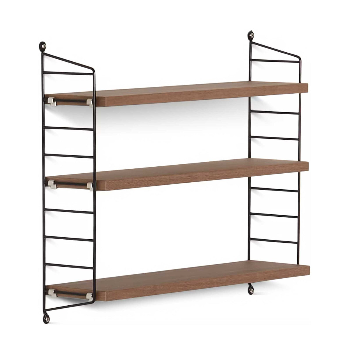 refurbished | String Pocket shelf, walnut/black