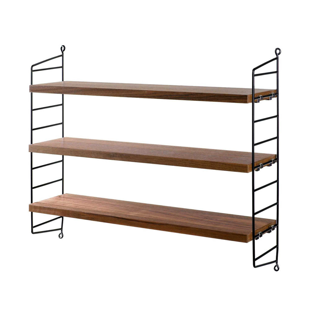 refurbished | String Pocket shelf, walnut/black