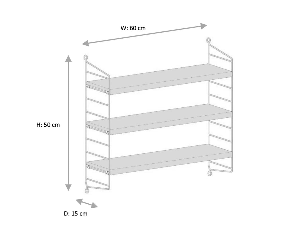 refurbished | String Pocket shelf, walnut/black